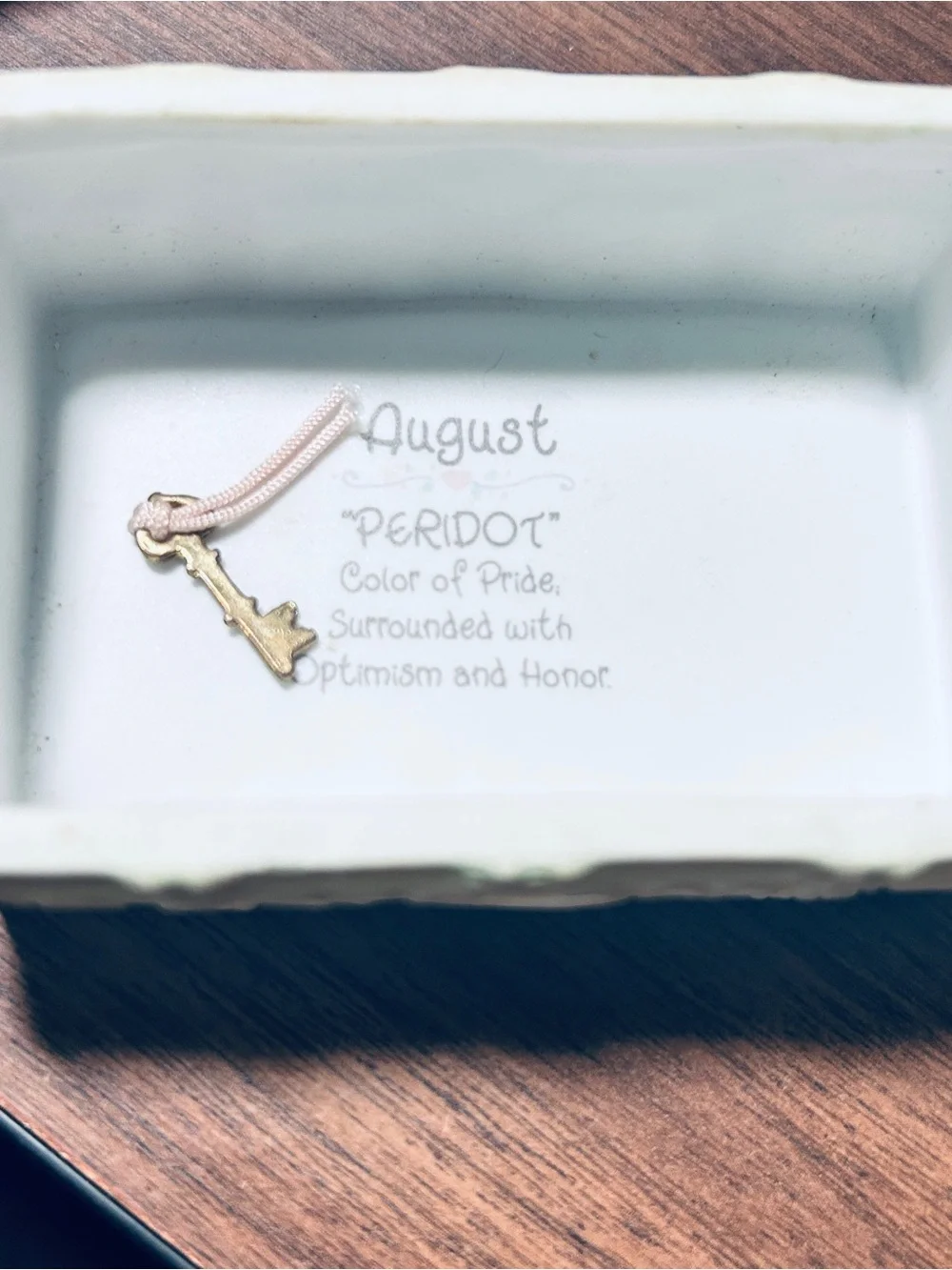 Precious Moments 1995 August Treasure Chest Trinket Box Enesco Peridot